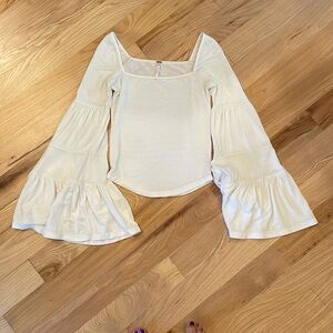 Free People cream colored bell sleeve top - size XS